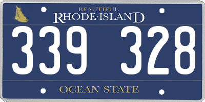 RI license plate 339328