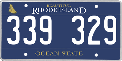 RI license plate 339329