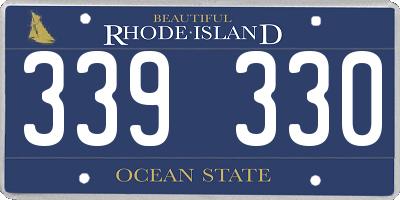 RI license plate 339330
