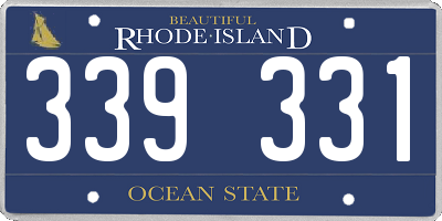 RI license plate 339331