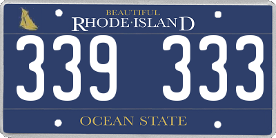 RI license plate 339333
