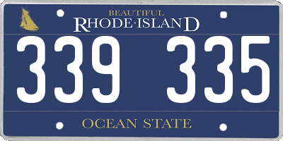 RI license plate 339335