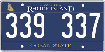 RI license plate 339337