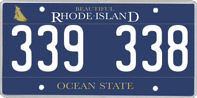 RI license plate 339338
