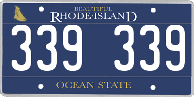 RI license plate 339339
