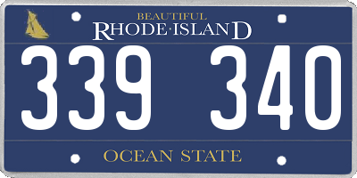 RI license plate 339340