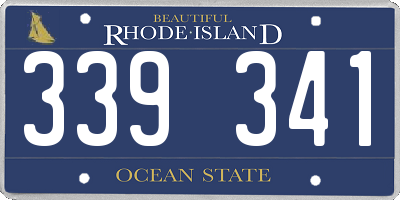 RI license plate 339341