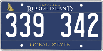 RI license plate 339342