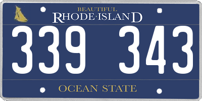 RI license plate 339343