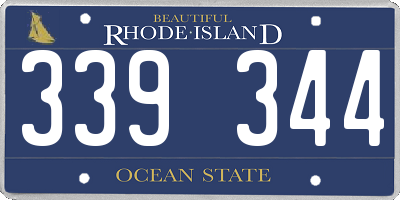 RI license plate 339344