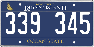 RI license plate 339345
