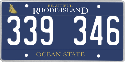 RI license plate 339346
