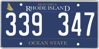RI license plate 339347