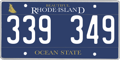 RI license plate 339349