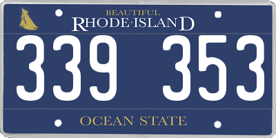 RI license plate 339353