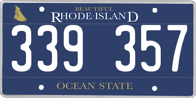 RI license plate 339357