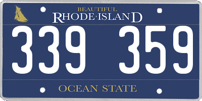 RI license plate 339359
