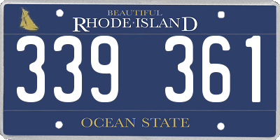 RI license plate 339361