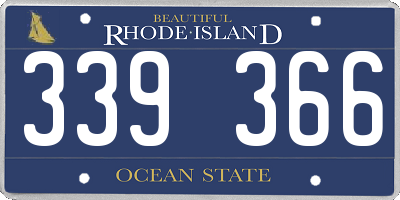 RI license plate 339366