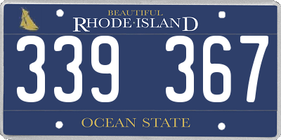 RI license plate 339367