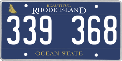 RI license plate 339368