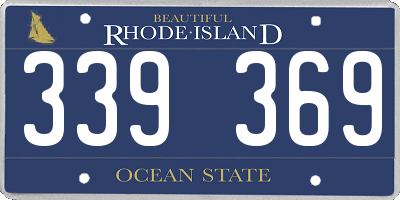 RI license plate 339369