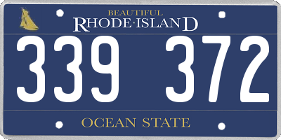 RI license plate 339372