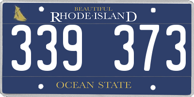 RI license plate 339373