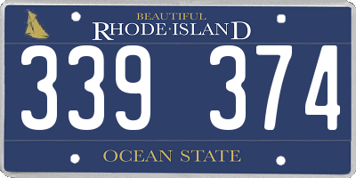 RI license plate 339374