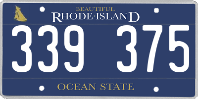 RI license plate 339375