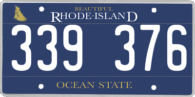 RI license plate 339376
