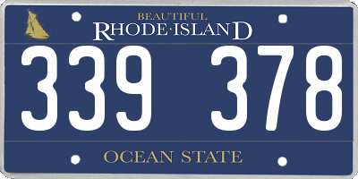 RI license plate 339378