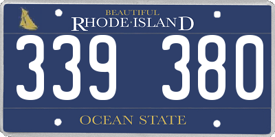 RI license plate 339380