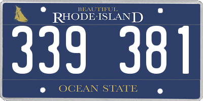 RI license plate 339381