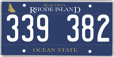 RI license plate 339382