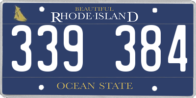 RI license plate 339384
