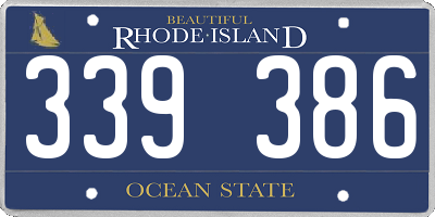 RI license plate 339386