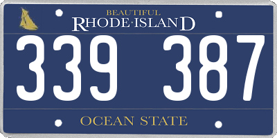 RI license plate 339387