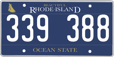 RI license plate 339388