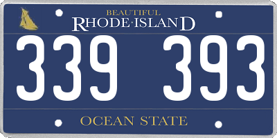 RI license plate 339393