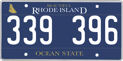 RI license plate 339396