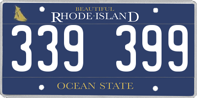 RI license plate 339399