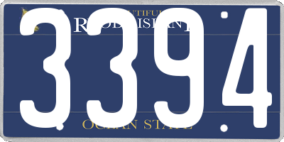 RI license plate 3394