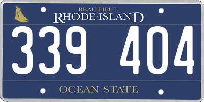 RI license plate 339404