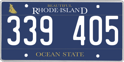 RI license plate 339405