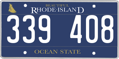 RI license plate 339408