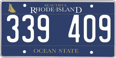 RI license plate 339409