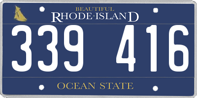 RI license plate 339416
