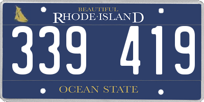 RI license plate 339419