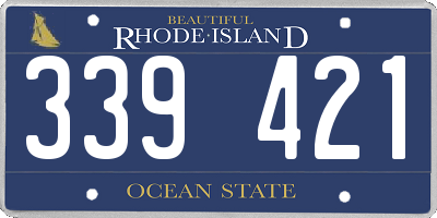 RI license plate 339421